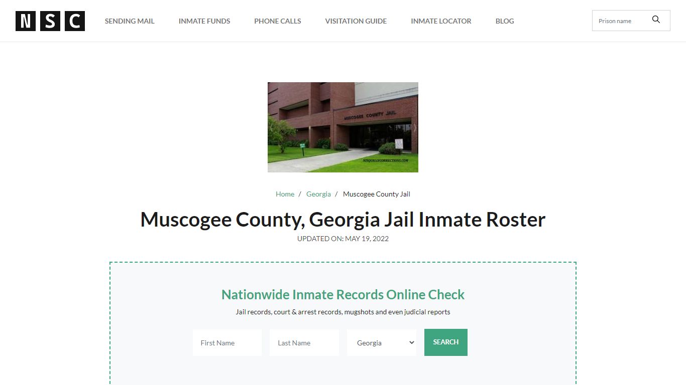 Muscogee County, Georgia Jail Inmate Roster