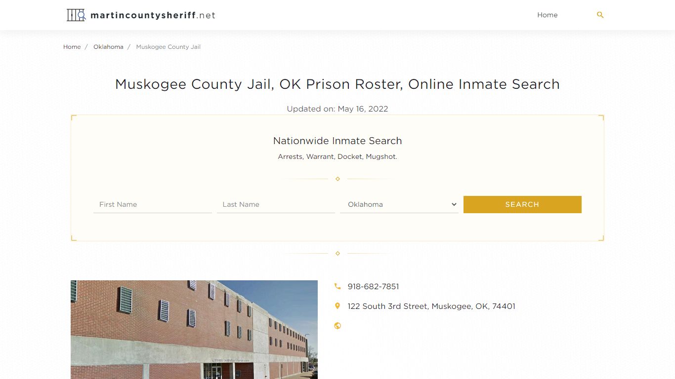 Muskogee County Jail, OK Prison Roster, Online Inmate ...